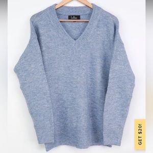 Lulus Dusty Blue Oversized Sweater